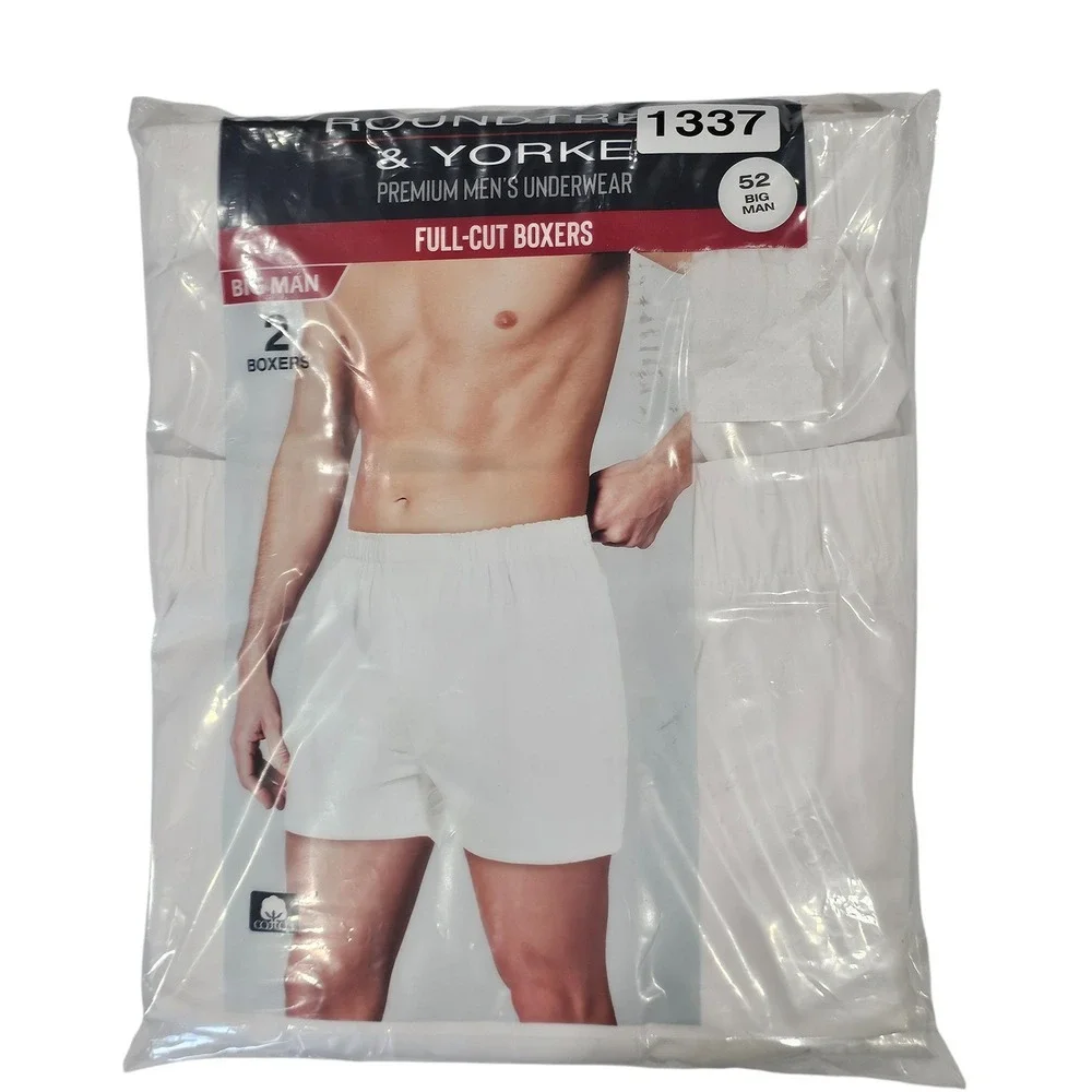 Lot of‎ 2 Big Man Boxers Size 52 Roundtree & Yorke (4 Pairs) Full-Cut Underwear